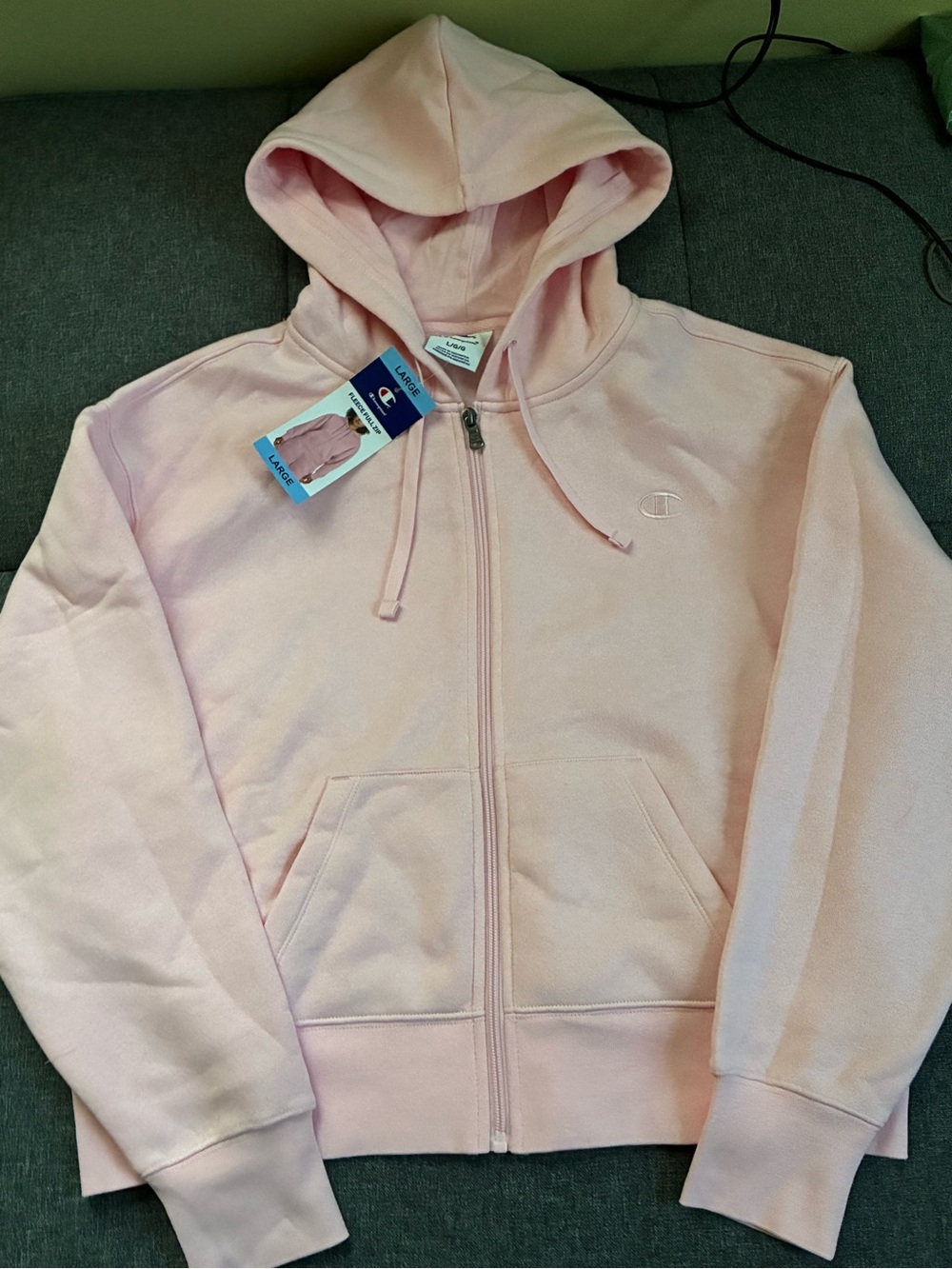 Women's Champion Fleece Full Zip UP- Pink Zip-Up Hoodie